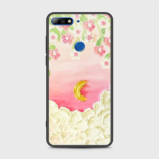 Y7 2018 Cover - Floral Series - Design 7 - Pink & Yellow - HQ Ultra Shine Premium Infinity Glass Soft Silicon Borders Case