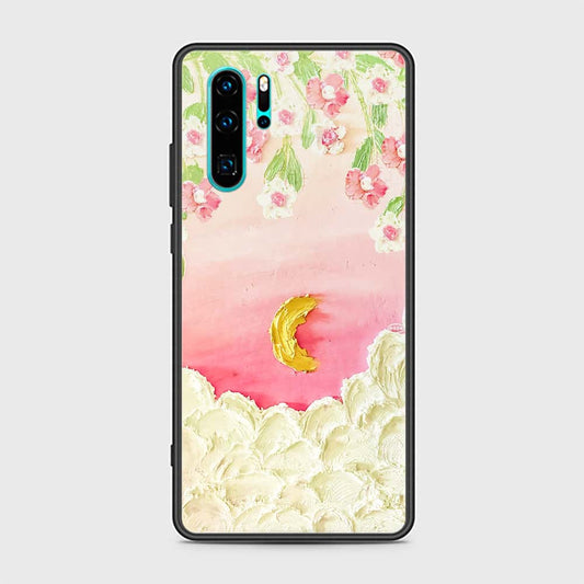 Huawei P30 Pro Cover - Floral Series - Design 7 - Pink & Yellow - HQ Ultra Shine Premium Infinity Glass Soft Silicon Borders Case