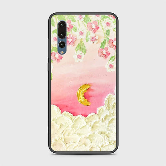 Huawei P20 Pro Cover - Floral Series - Design 7 - Pink & Yellow - HQ Ultra Shine Premium Infinity Glass Soft Silicon Borders Case