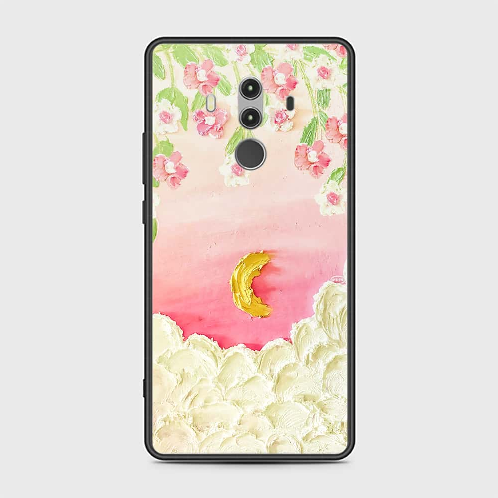 Huawei Mate 10 Pro Cover - Floral Series - Design 7 - Pink & Yellow - HQ Ultra Shine Premium Infinity Glass Soft Silicon Borders Case