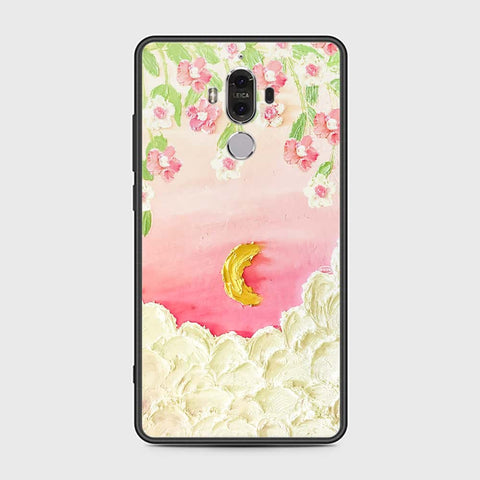 Huawei Mate 9 Cover - Floral Series - Design 7 - Pink & Yellow - HQ Ultra Shine Premium Infinity Glass Soft Silicon Borders Case