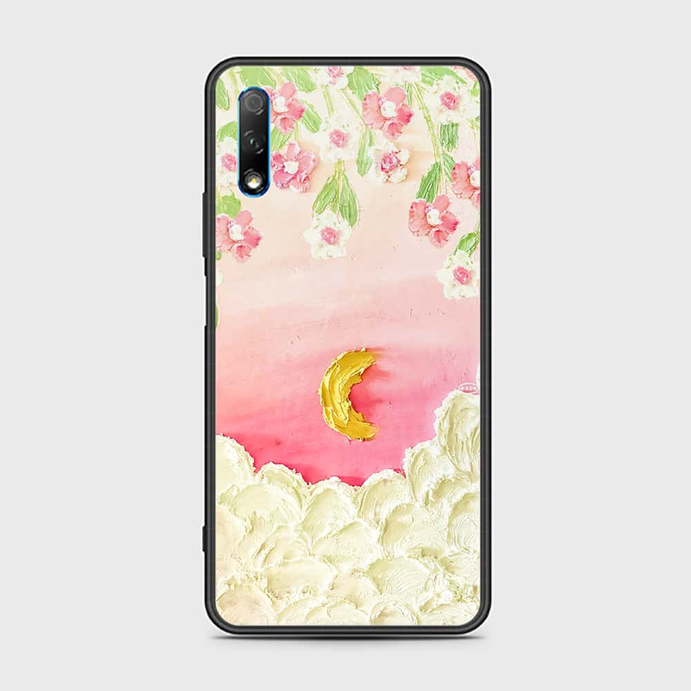 Honor 9X Cover - Floral Series - Design 7 - Pink & Yellow - HQ Ultra Shine Premium Infinity Glass Soft Silicon Borders Case