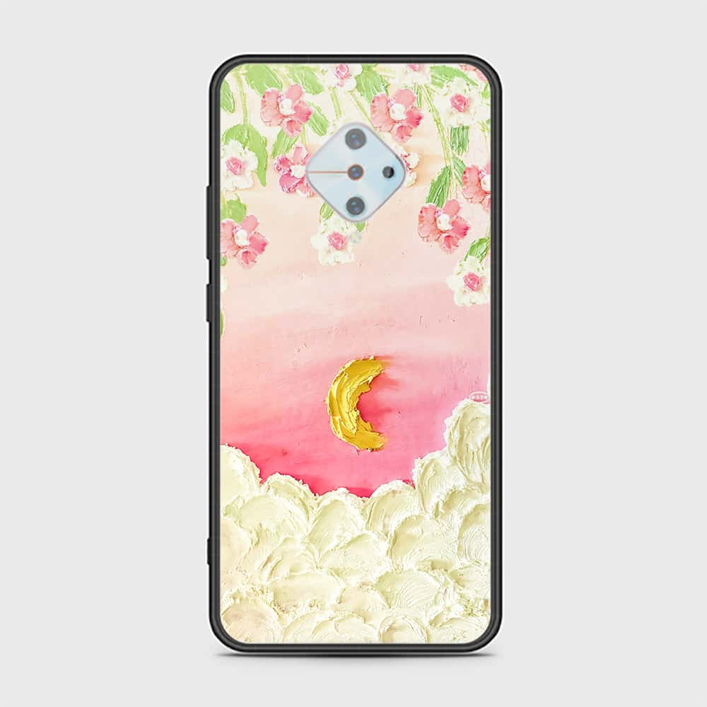 Vivo S1 Pro Cover - Floral Series - Design 7 - Pink & Yellow - HQ Ultra Shine Premium Infinity Glass Soft Silicon Borders Case