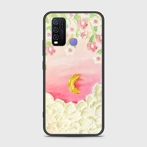 Vivo Y50 Cover - Floral Series - Design 7 - Pink & Yellow - HQ Ultra Shine Premium Infinity Glass Soft Silicon Borders Case