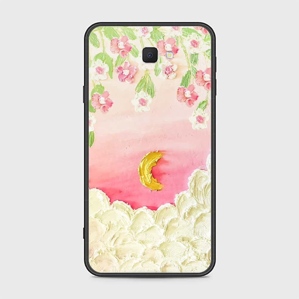 Samsung Galaxy J7 Prime Cover - Floral Series - Design 7 - Pink & Yellow - HQ Ultra Shine Premium Infinity Glass Soft Silicon Borders Case