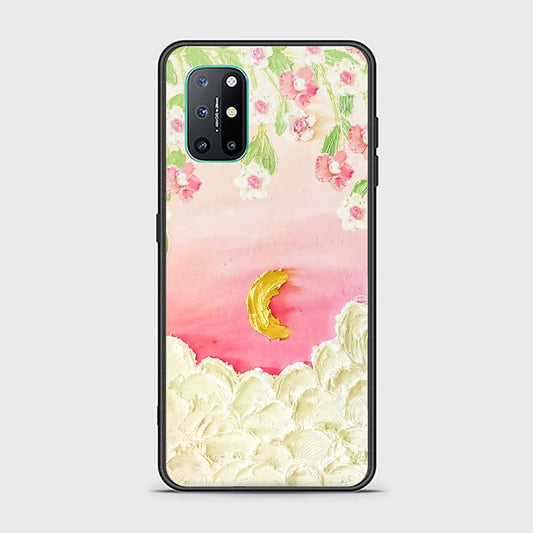 OnePlus 8T Cover - Floral Series - Design 7 - Pink & Yellow - HQ Ultra Shine Premium Infinity Glass Soft Silicon Borders Case