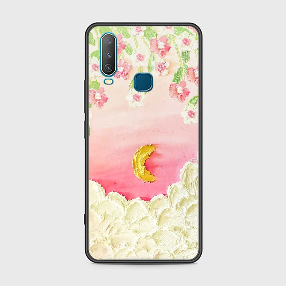 Vivo Y12 Cover - Floral Series - Design 7 - Pink & Yellow - HQ Ultra Shine Premium Infinity Glass Soft Silicon Borders Case