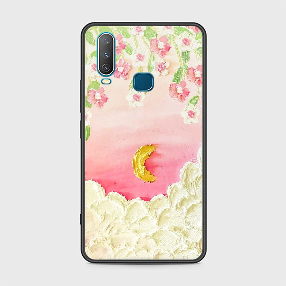 Vivo Y15 Cover - Floral Series - Design 7 - Pink & Yellow - HQ Ultra Shine Premium Infinity Glass Soft Silicon Borders Case