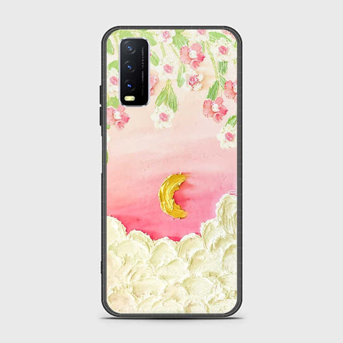 Vivo Y20s Cover - Floral Series - Design 7 - Pink & Yellow - HQ Ultra Shine Premium Infinity Glass Soft Silicon Borders Case