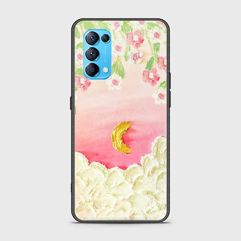 Oppo Find X3 Lite Cover - Floral Series - Design 7 - Pink & Yellow - HQ Ultra Shine Premium Infinity Glass Soft Silicon Borders Case