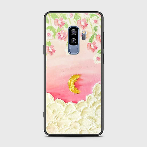 Samsung Galaxy S9 Plus Cover - Floral Series - Design 7 - Pink & Yellow - HQ Ultra Shine Premium Infinity Glass Soft Silicon Borders Case