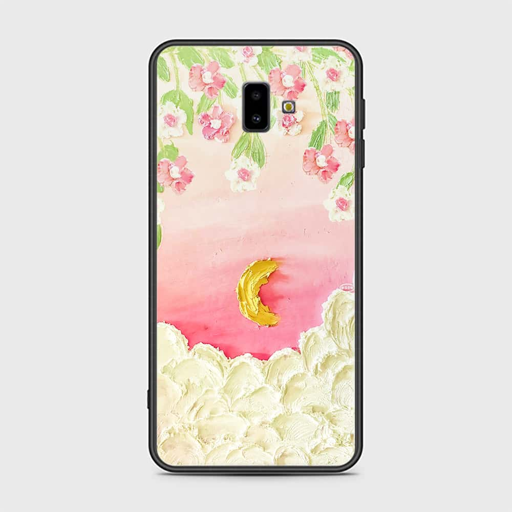 Samsung Galaxy J6 Plus Cover - Floral Series - Design 7 - Pink & Yellow - HQ Ultra Shine Premium Infinity Glass Soft Silicon Borders Case