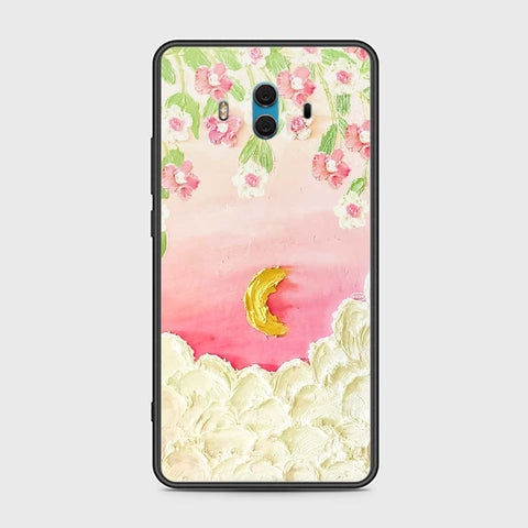 Huawei Mate 10 Cover - Floral Series - Design 7 - Pink & Yellow - HQ Ultra Shine Premium Infinity Glass Soft Silicon Borders Case