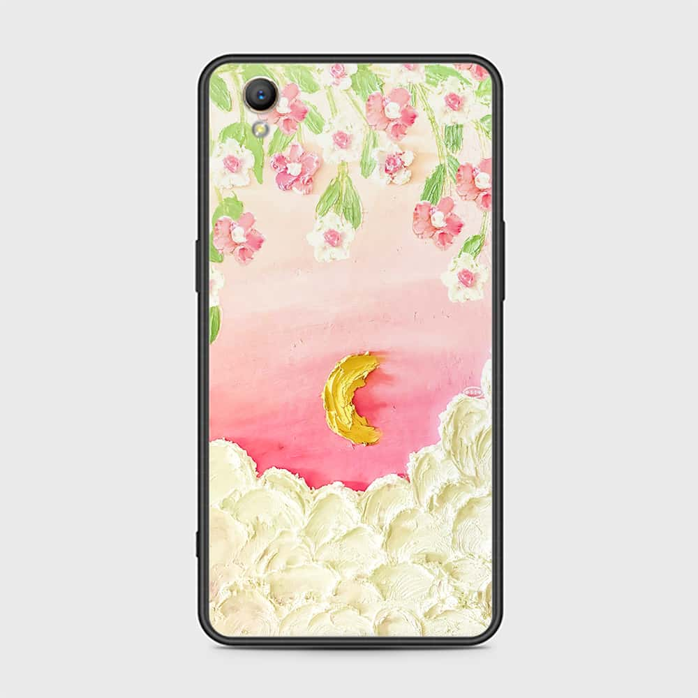 Oppo A37 Cover - Floral Series - Design 7 - Pink & Yellow - HQ Ultra Shine Premium Infinity Glass Soft Silicon Borders Case