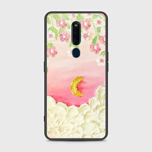 Oppo F11 Pro Cover - Floral Series - Design 7 - Pink & Yellow - HQ Ultra Shine Premium Infinity Glass Soft Silicon Borders Case