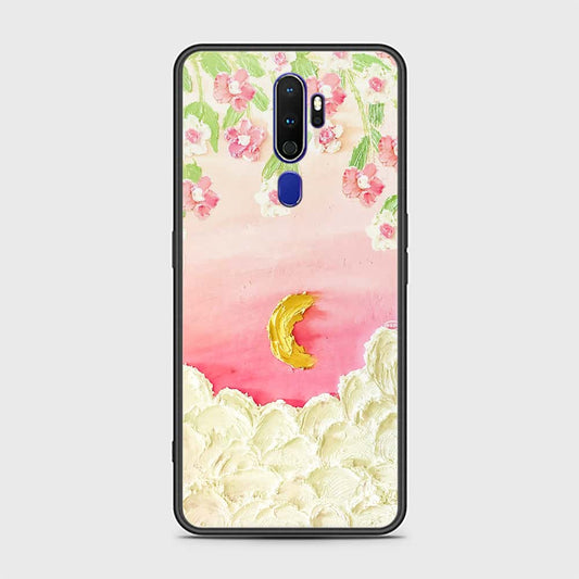 Oppo A5 2020 Cover - Floral Series - Design 7 - Pink & Yellow - HQ Ultra Shine Premium Infinity Glass Soft Silicon Borders Case