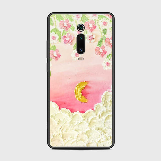 Xiaomi Mi 9T Cover - Floral Series - Design 7 - Pink & Yellow - HQ Ultra Shine Premium Infinity Glass Soft Silicon Borders Case