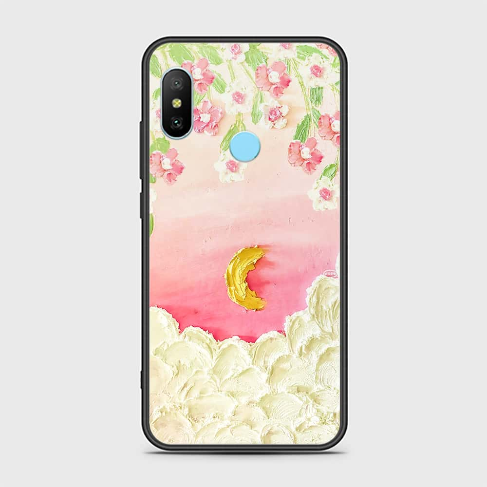 Xiaomi Mi A2 Lite Cover - Floral Series - Design 7 - Pink & Yellow - HQ Ultra Shine Premium Infinity Glass Soft Silicon Borders Case