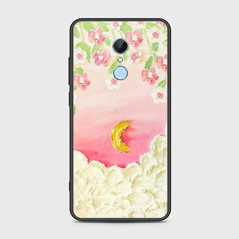 Redmi 5 Plus Cover - Floral Series - Design 7 - Pink & Yellow - HQ Ultra Shine Premium Infinity Glass Soft Silicon Borders Case