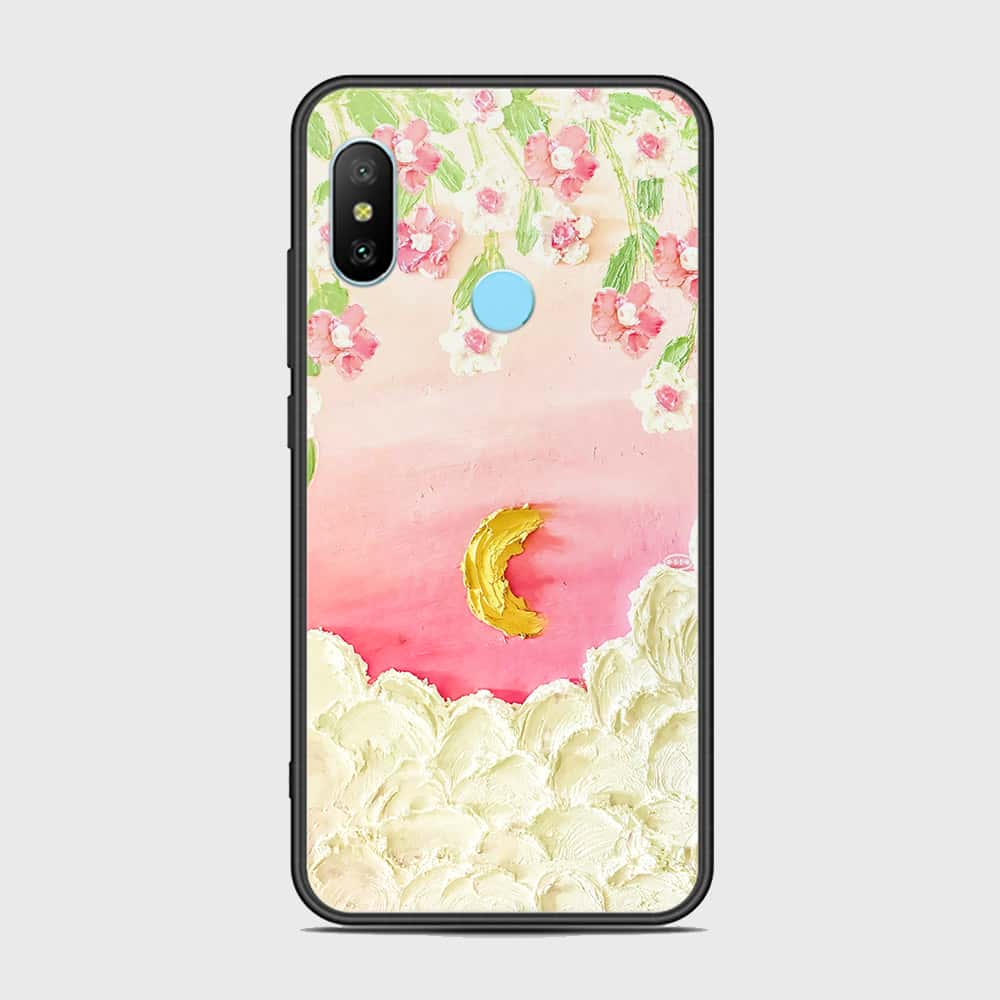 Xiaomi Redmi Note 6 Pro Cover - Floral Series - Design 7 - Pink & Yellow - HQ Ultra Shine Premium Infinity Glass Soft Silicon Borders Case