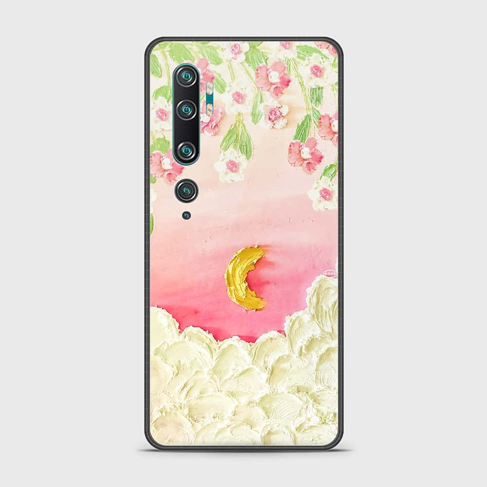 Xiaomi Mi CC9 Pro Cover - Floral Series - Design 7 - Pink & Yellow - HQ Ultra Shine Premium Infinity Glass Soft Silicon Borders Case