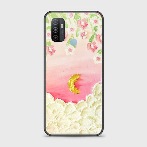 Oppo A53s Cover - Floral Series - Design 7 - Pink & Yellow - HQ Ultra Shine Premium Infinity Glass Soft Silicon Borders Case