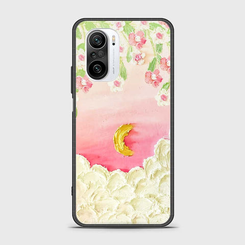 Xiaomi Redmi K40 Cover - Floral Series - Design 7 - Pink & Yellow - HQ Ultra Shine Premium Infinity Glass Soft Silicon Borders Case