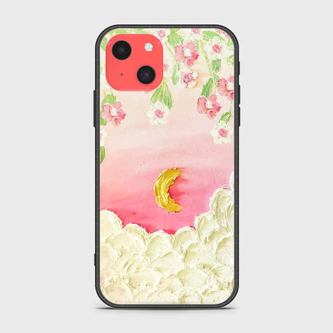 iPhone 13 Mini Cover - Floral Series - Design 7 - Pink & Yellow - HQ Ultra Shine Premium Infinity Glass Soft Silicon Borders Case