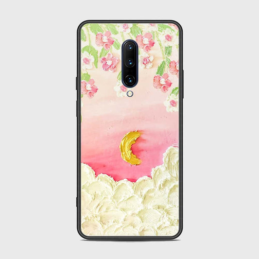 OnePlus 7 Pro Cover - Floral Series - Design 7 - Pink & Yellow - HQ Ultra Shine Premium Infinity Glass Soft Silicon Borders Case