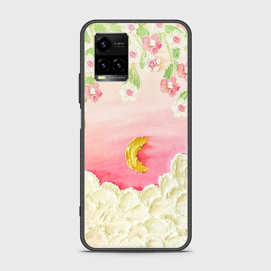 Vivo Y21t Cover - Floral Series - Design 7 - Pink & Yellow - HQ Ultra Shine Premium Infinity Glass Soft Silicon Borders Case