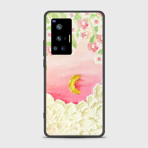 Vivo X70 Pro Cover - Floral Series - Design 7 - Pink & Yellow - HQ Ultra Shine Premium Infinity Glass Soft Silicon Borders Case