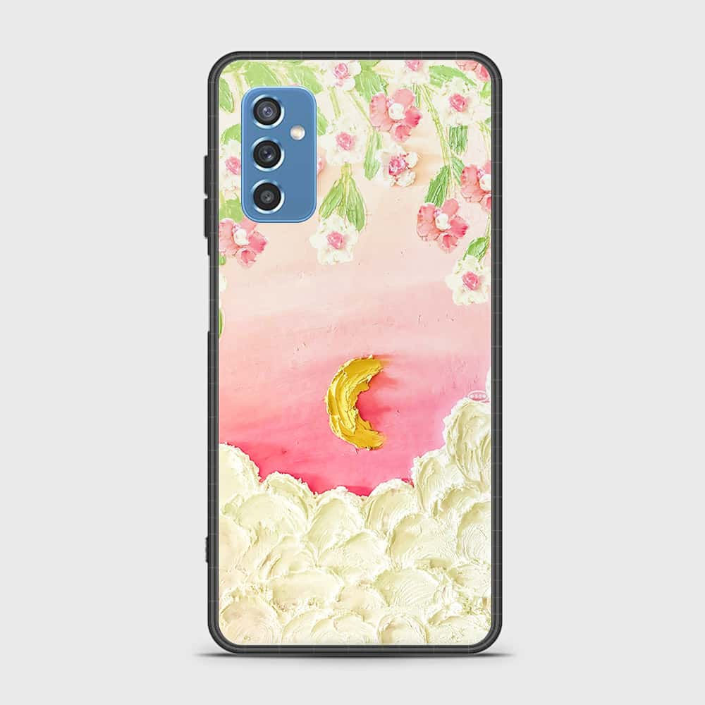 Samsung Galaxy M52 5G Cover - Floral Series - Design 7 - Pink & Yellow - HQ Ultra Shine Premium Infinity Glass Soft Silicon Borders Case