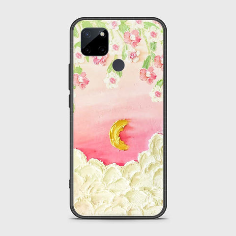 Realme C21Y Cover - Floral Series - Design 7 - Pink & Yellow - HQ Ultra Shine Premium Infinity Glass Soft Silicon Borders Case