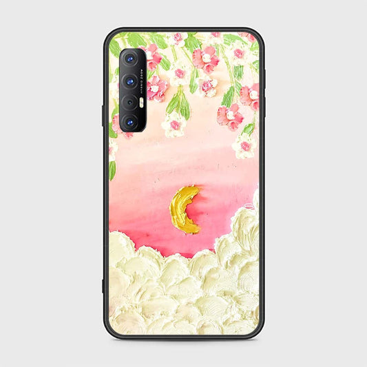 Oppo Reno 3 Pro Cover - Floral Series - Design 7 - Pink & Yellow - HQ Ultra Shine Premium Infinity Glass Soft Silicon Borders Case