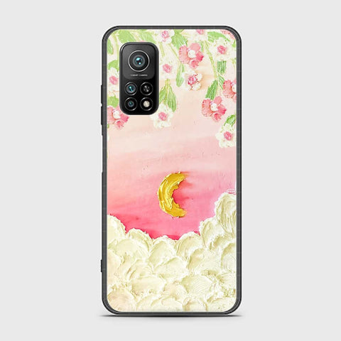 Xiaomi Mi 10T Pro Cover - Floral Series - Design 7 - Pink & Yellow - HQ Ultra Shine Premium Infinity Glass Soft Silicon Borders Case