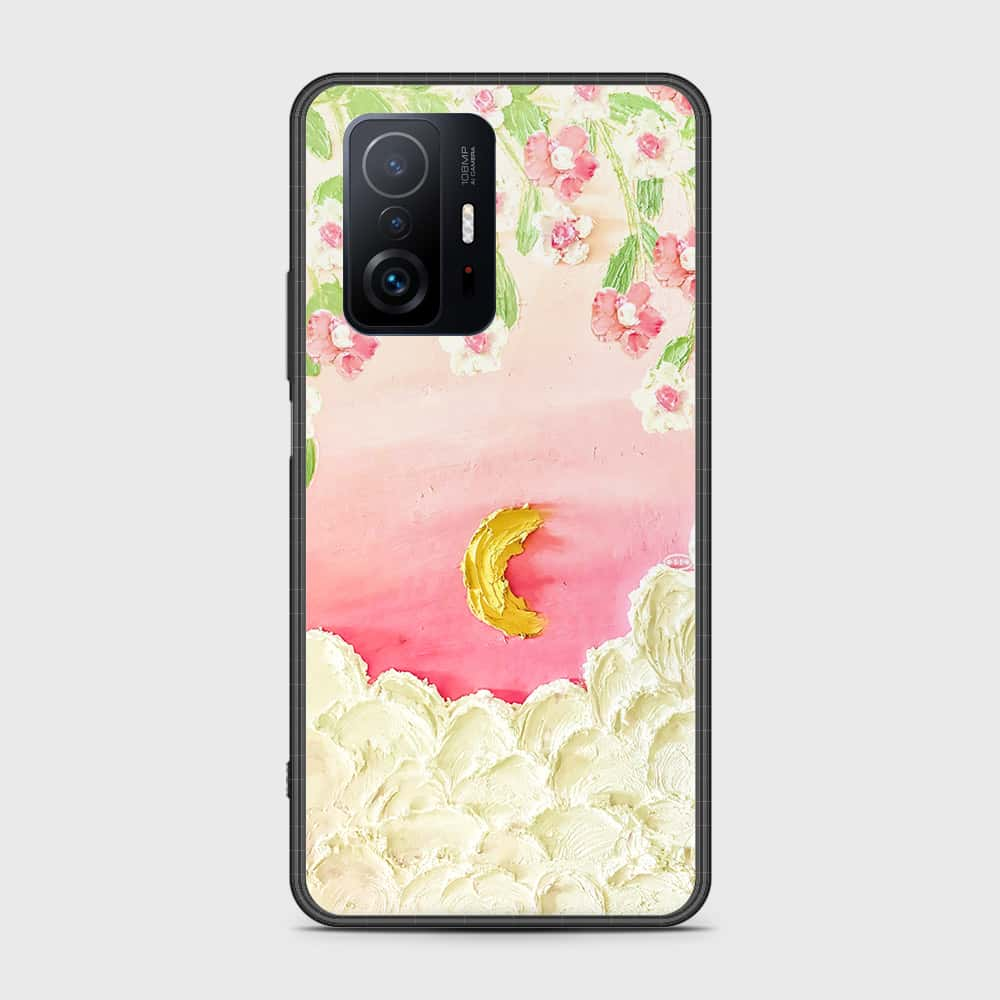 Xiaomi 11T Cover - Floral Series - Design 7 - Pink & Yellow - HQ Ultra Shine Premium Infinity Glass Soft Silicon Borders Case