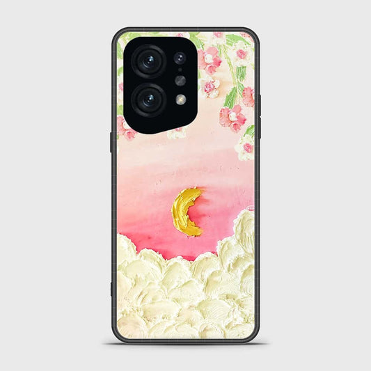 Oppo Find X5 Cover - Floral Series - Design 7 - Pink & Yellow - HQ Ultra Shine Premium Infinity Glass Soft Silicon Borders Case