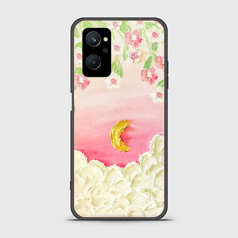 Realme 9i Cover - Floral Series - Design 7 - Pink & Yellow - HQ Ultra Shine Premium Infinity Glass Soft Silicon Borders Case