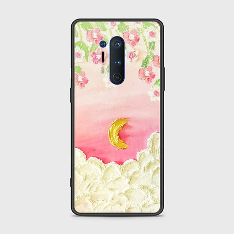 OnePlus 8 Pro Cover - Floral Series - Design 7 - Pink & Yellow - HQ Ultra Shine Premium Infinity Glass Soft Silicon Borders Case