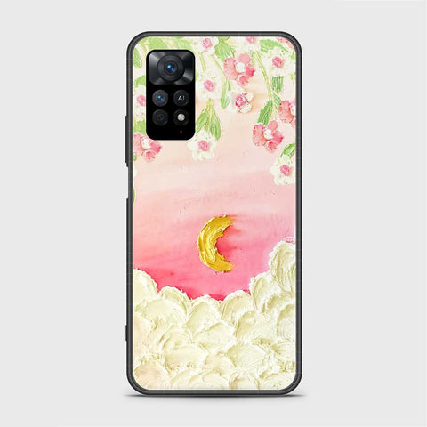 Xiaomi Redmi Note 11 Pro Cover - Floral Series - Design 7 - Pink & Yellow - HQ Ultra Shine Premium Infinity Glass Soft Silicon Borders Case