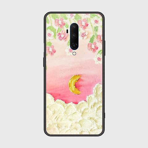 OnePlus 7T Pro Cover - Floral Series - Design 7 - Pink & Yellow - HQ Ultra Shine Premium Infinity Glass Soft Silicon Borders Case