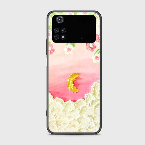 Xiaomi Poco M4 Pro Cover - Floral Series - Design 7 - Pink & Yellow - HQ Ultra Shine Premium Infinity Glass Soft Silicon Borders Case