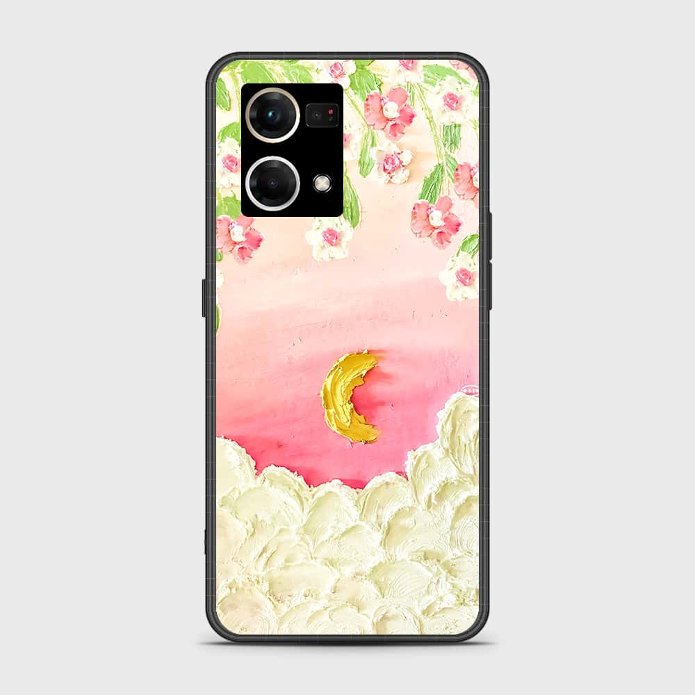 Oppo F21 Pro 4G Cover - Floral Series - Design 7 - Pink & Yellow - HQ Ultra Shine Premium Infinity Glass Soft Silicon Borders Case