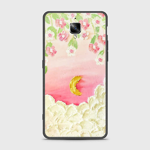 OnePlus 3 Cover - Floral Series - Design 7 - Pink & Yellow - HQ Ultra Shine Premium Infinity Glass Soft Silicon Borders Case