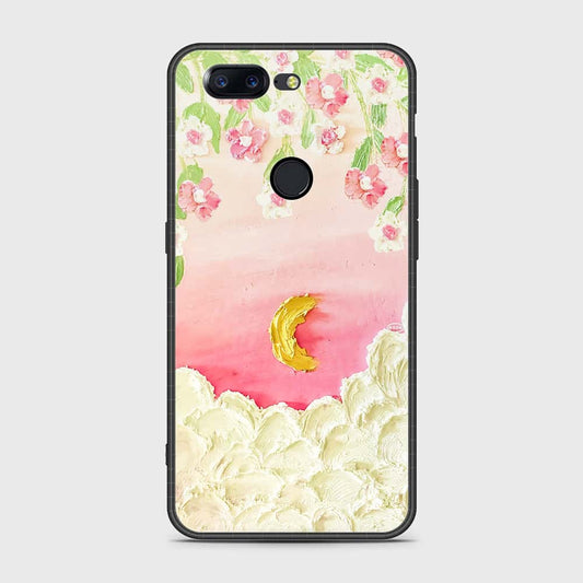 OnePlus 5T Cover - Floral Series - Design 7 - Pink & Yellow - HQ Ultra Shine Premium Infinity Glass Soft Silicon Borders Case