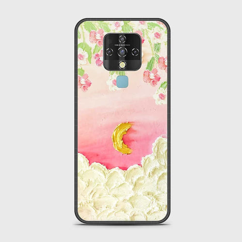 Tecno Camon 16 Cover - Floral Series - Design 7 - Pink & Yellow - HQ Ultra Shine Premium Infinity Glass Soft Silicon Borders Case