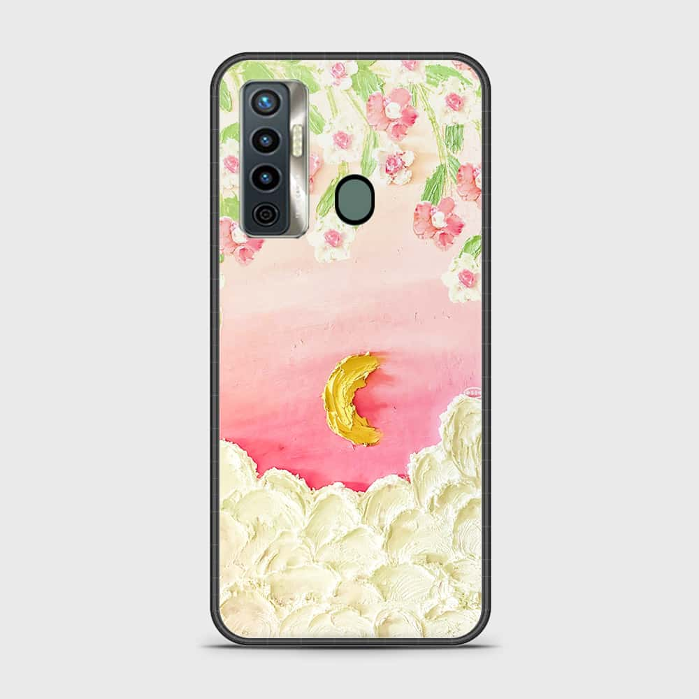 Tecno Camon 17 Cover - Floral Series - Design 7 - Pink & Yellow - HQ Ultra Shine Premium Infinity Glass Soft Silicon Borders Case