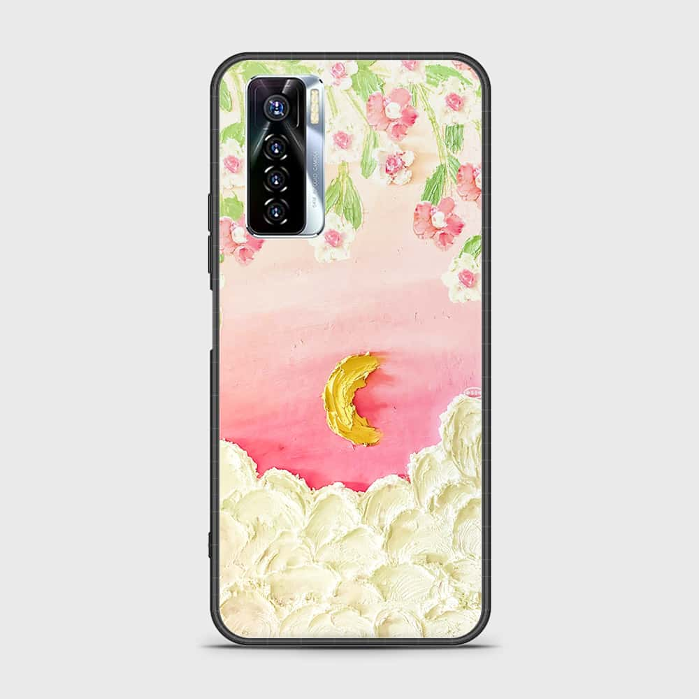 Tecno Camon 17 Pro Cover - Floral Series - Design 7 - Pink & Yellow - HQ Ultra Shine Premium Infinity Glass Soft Silicon Borders Case