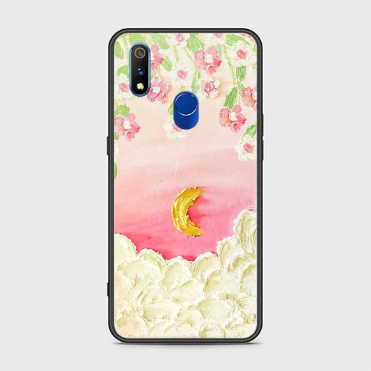 Realme 3 Pro Cover - Floral Series - Design 7 - Pink & Yellow - HQ Ultra Shine Premium Infinity Glass Soft Silicon Borders Case