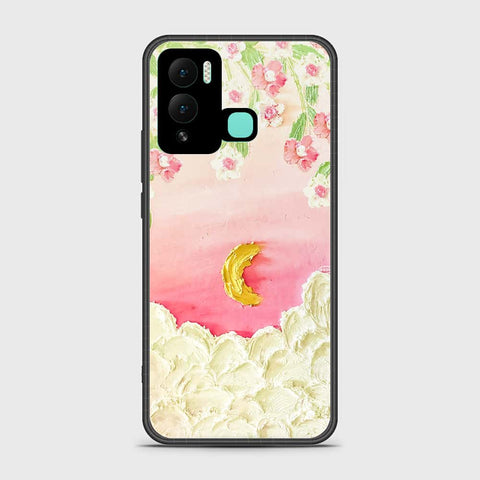 Infinix Hot 12 Play Cover - Floral Series - Design 7 - Pink & Yellow - HQ Ultra Shine Premium Infinity Glass Soft Silicon Borders Case